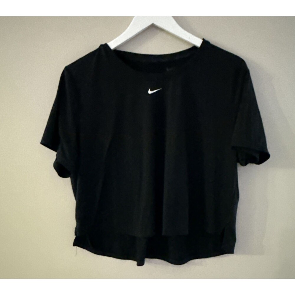 Nike Dri-Fit Short Sleeve Cropped T-Shirt XL in Black